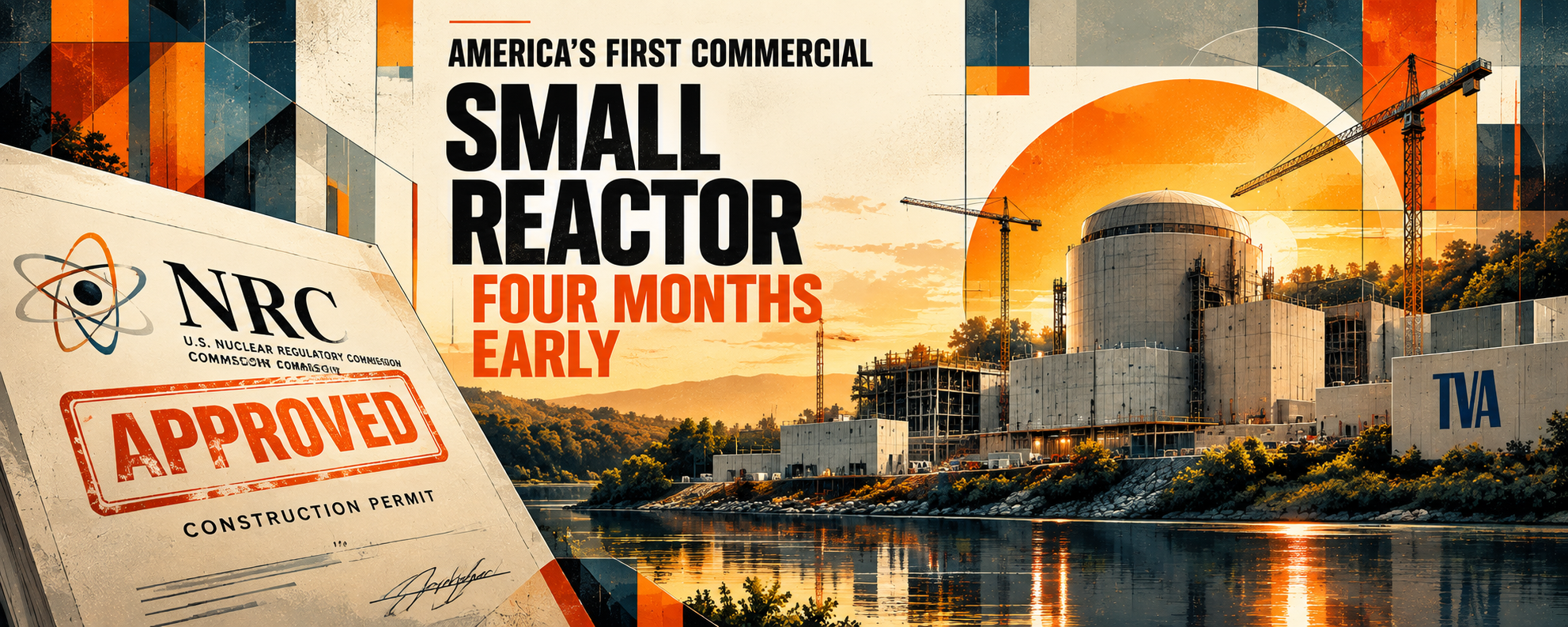 America's first commercial small reactor received its NRC construction permit four months early.